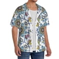 thumbnail image 2 of Balery Flowers and Butterflies Camisa Casual de Manga Corta con Botones para Hombre, Texturizada, Estilo Cubano, para Playa, Verano-3X-Large, 2 of 5