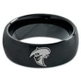 thumbnail image 2 of Tungsten Cowboy Cowboys Bandit Banditry Band Ring 8mm Men Women Comfort Fit Black Dome Brushed Polished, 2 of 4