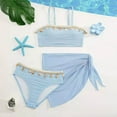 thumbnail image 2 of Piomll Girl's Swimsuits 2 Pcs Bikini Solid Color Tankini Top Shorts Teen Youth Bathing Suit, 2 of 3