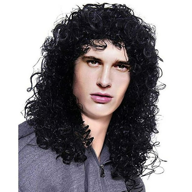 Wigs Fashion Man Black Long Cruly Men's Wig Party Handsome Cool Wigs for Women Human Hair Wigs lace Front Headband Wigs Wigs Fashion Man Black Long Cruly Men's Wig Party Handsome Cool Wigs for Women Human Hair Wigs lace Front Headband Wigs