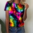 thumbnail image 2 of Dyegold Woman Shirts Vintage Graphic Tee Shirts Floral Printed Short Sleeve Crewneck Blouses Tops Summer Casual Loose Tunics, 2 of 6