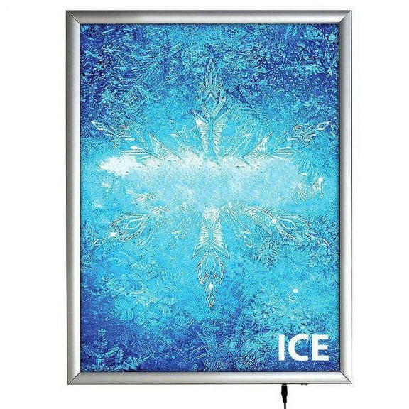 Smart LED Box 18"w x 24"h Poster Size 1" Silver Aluminium Profile, Single Sided