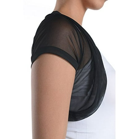 Chiffon Bolero - Fashion Secrets Short Sleeves Sheer Chiffon Bolero Shrug Short Cardigan (Large)