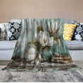 thumbnail image 6 of Vintage Elegant Southern Magnolia Chic Luxury Flannel Blanket 60"x80" White Flower with Leaves Magnolia Painting Vintage Style Couch Blanket Super Soft Flannel Throw Blanket Throw Blanket, 6 of 8
