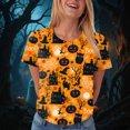 thumbnail image 5 of NOLDARES Halloween Shirts for Women Cute Ghost with Coffee Pumpkin Shirts Cute Fall Short Sleeve Graphic Tee Tops(Yellow,XXL), 5 of 9