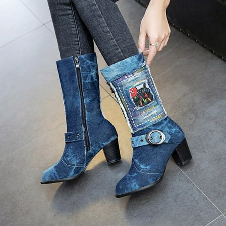 

Boots Fashion Boots Women Over Knee High Boots Big Size 43 Side Half Zip Thin Heel Thigh High Boots