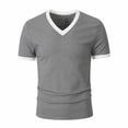 thumbnail image 6 of IhhxPro Men's Knit V-Neck Fitness Tee Quick Dry Stretchable Ribbed Workout Shirt Athletic Gym Activewear Slim Fit Casual Summer Training Top S-3XL, 6 of 9