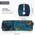 thumbnail image 3 of Yiaed Sunflower Castle Starry Sky Print Leather Pencil Case - Leather Pen Pencil Holder - Elegant & Practical Pencil Pouch for Work & Office, 3 of 7