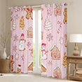 thumbnail image 2 of Manfei Pink Cartoon Snowman Blackout Curtains Set of 2 (52x84 Each), Christmas Rustic Cabin Window Curtains, Gingerbread Man Candy Curtains and Drapes, Living Room Curtains Decor, 2 of 6
