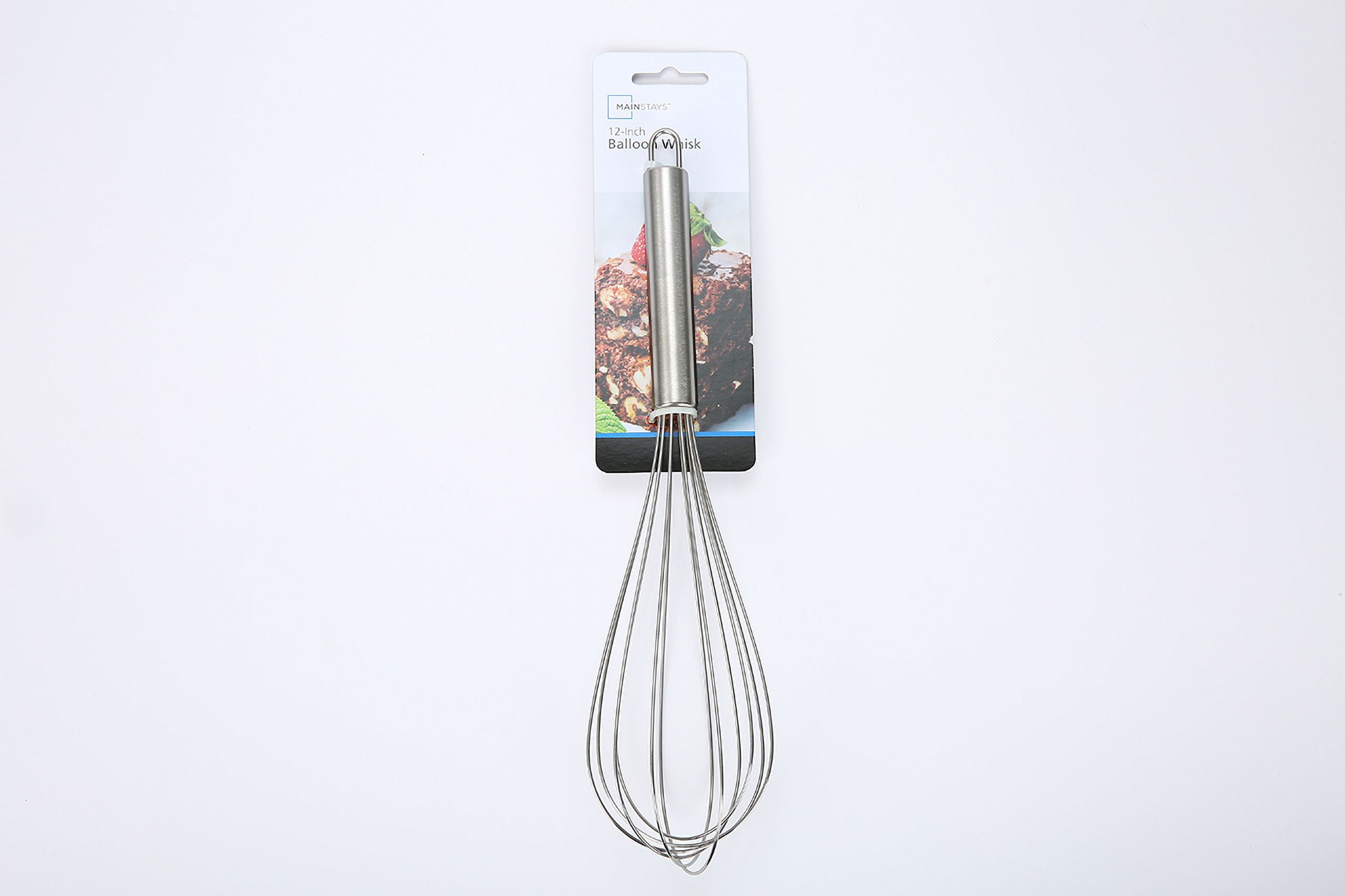 (12 pack) Mainstays 12-inch Stainless Steel Whisk with Loop for Hanging, Silver