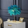 thumbnail image 4 of 1 Pcs Large Feather Desk LED Lamp Furry Table Lamp Childrens Room Cute Romantic Girl Lamp for Wedding Room Decoration Bedside Feather Light Bedroom Living Room Wedding Christmas Valentine's Day Decor, 4 of 6