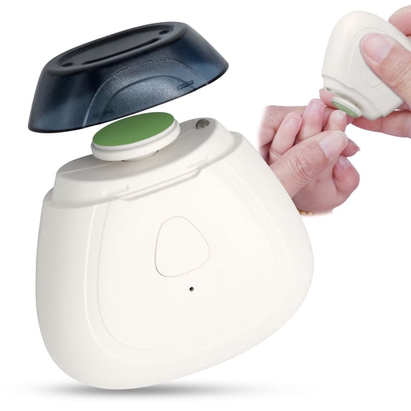 Baby Electric Nail Trimmer with LED Light, 3-Speed Automatic Baby Nail File, Safe for Babies Over 3 Months Old (White)