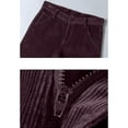 thumbnail image 6 of Dresfit Men's Corduroy Pants Elastic Waist Big and Tall Chinos Pants Pleated Front Formal Dress Pants Slim Fit Stretch Solid Color Stretch Suit Pants (no belt) Wine 38, 6 of 7