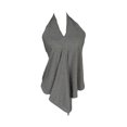 thumbnail image 4 of Women'S Tank Tops Flowy Backless Elegant Draped Front Basic Summer Loose Fit Tops Halter Neck Sleeveless Solid Color Clothes Casual Classic Club Everyday Wear,Grey,XL, 4 of 4