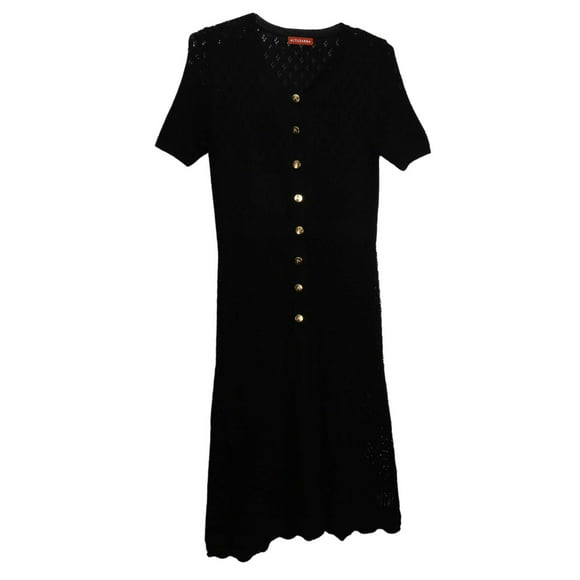 Altuzarra Women's Black Short Sleeved Cardigan Dress - L