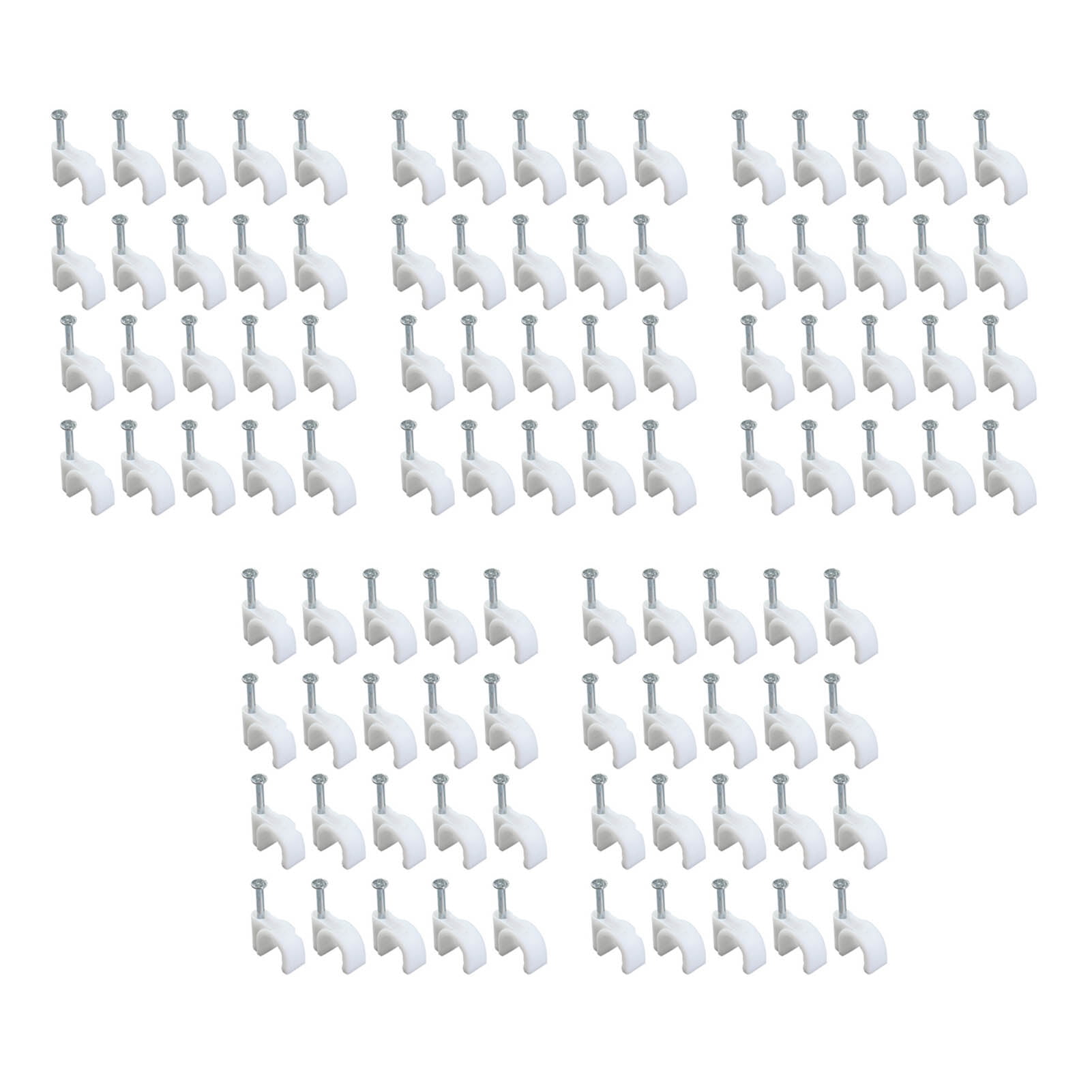 Lot De 100+ Clips Pour Fixer Câbles Plats - Avec Clous - Pour Intérieur/extérieur - Couleur Noire - 5