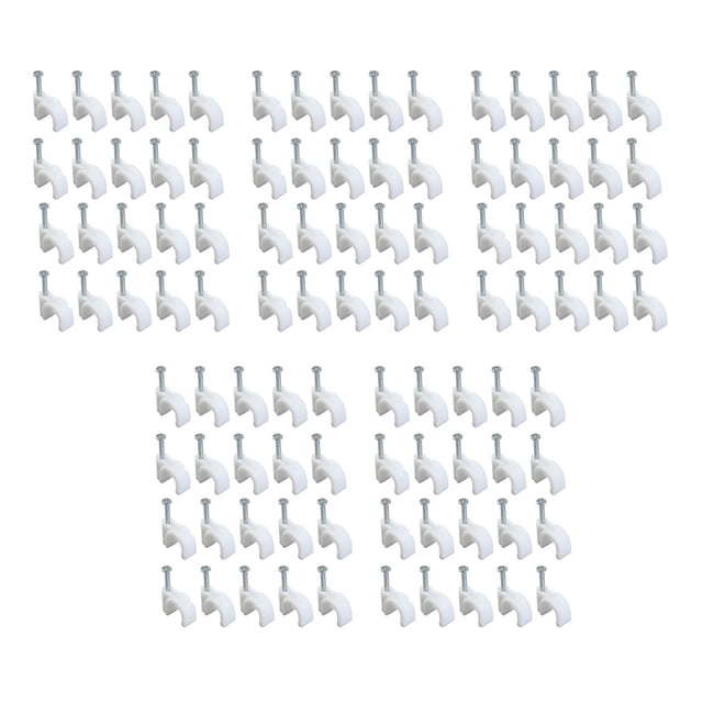 Clips para cables con clavo, 100 PCS Clips para cables de acero de 5 mm Clips para clavos de acero para cableado Resistentes y resistentes