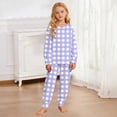 thumbnail image 4 of WOYY Girls Plaid Pajamas Snug Fit Long Sleeve Top Pants Sleepwear Loungewear, Sizes 2-10, 4 of 6