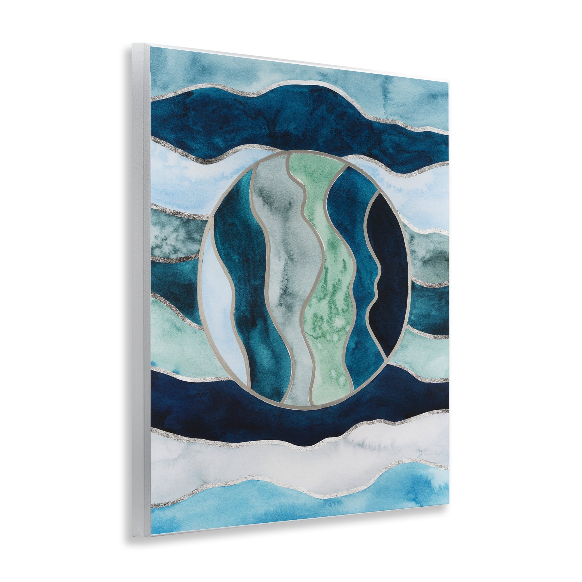 Stupell Industries Rotated Circle on Waves Abstract Painting Unframed Art Print Wall Art, 11 x 14