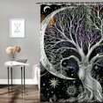thumbnail image 2 of Orinice Moon Stars Fractals Bathroom Decor Set with Hooks | Colorful Luxurious Graphic Print Polyester Fabric Shower Curtain Set 100% Waterproof | Easy Install & Maintain 60x72, 2 of 7