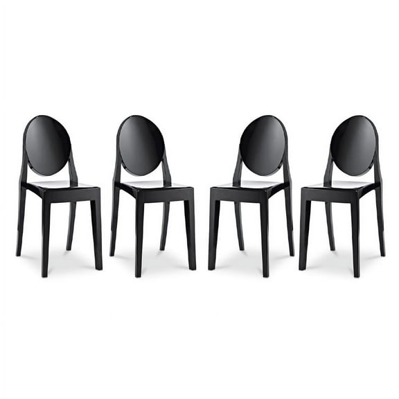 Crystal Dining Chair, Black - Set Of 4