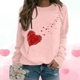 thumbnail image 2 of Azrian Deals Womens Valentine'S Day Print Pullover Tops Casual Long Sleeve Sweatshirt Clearance, 2 of 6