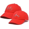 thumbnail image 4 of DALIX Father Son Bicycle Tricycle Matching Ball Cap Embroidered Hat Set in Red, 4 of 7