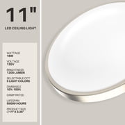 DYMOND Dimmable 13 LED Ceiling Light Adjustable Color Temperature Flush Mount Brushed Nickel Ring