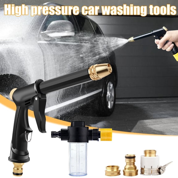 sruoe Garden Hose Nozzle Sprayer, Adjustable High Pressure Water Sprayer, Hose Nozzle Heavy Duty, Alloy Water Nozzle, Outdoor Water Gun for Washing Cars, Garden, Plants