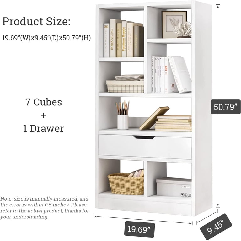 ZXNYH Wooden Open Shelf Bookcase - 51 Inches Height Freestanding