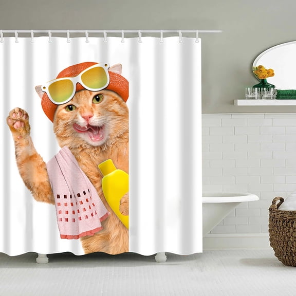 Kokovifyves Printed Shower Curtain Polyester Waterproof and Mildew-Proof Bathroom Waterproof and Mildew-Proof Partition Curtain 150X180Cm