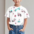 thumbnail image 2 of COM1950s Robe à Manches Courtes, Chemise Tendance pour Enfant T-Shirt Imprimé Col Rond Confortable Ample T-Shirt Blouse à Manches Courtes Hauts Décontractés, 2 of 9