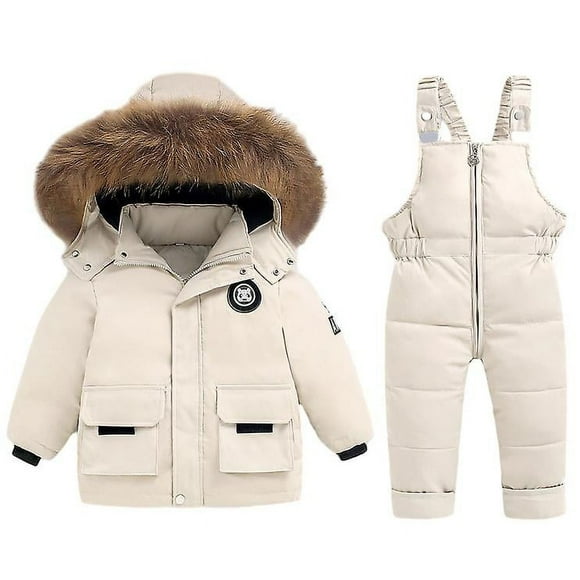 Boy Girl Kids Winter Puffer Jacket And Snow Pants 2-piece Snowsuit Skisuit Set