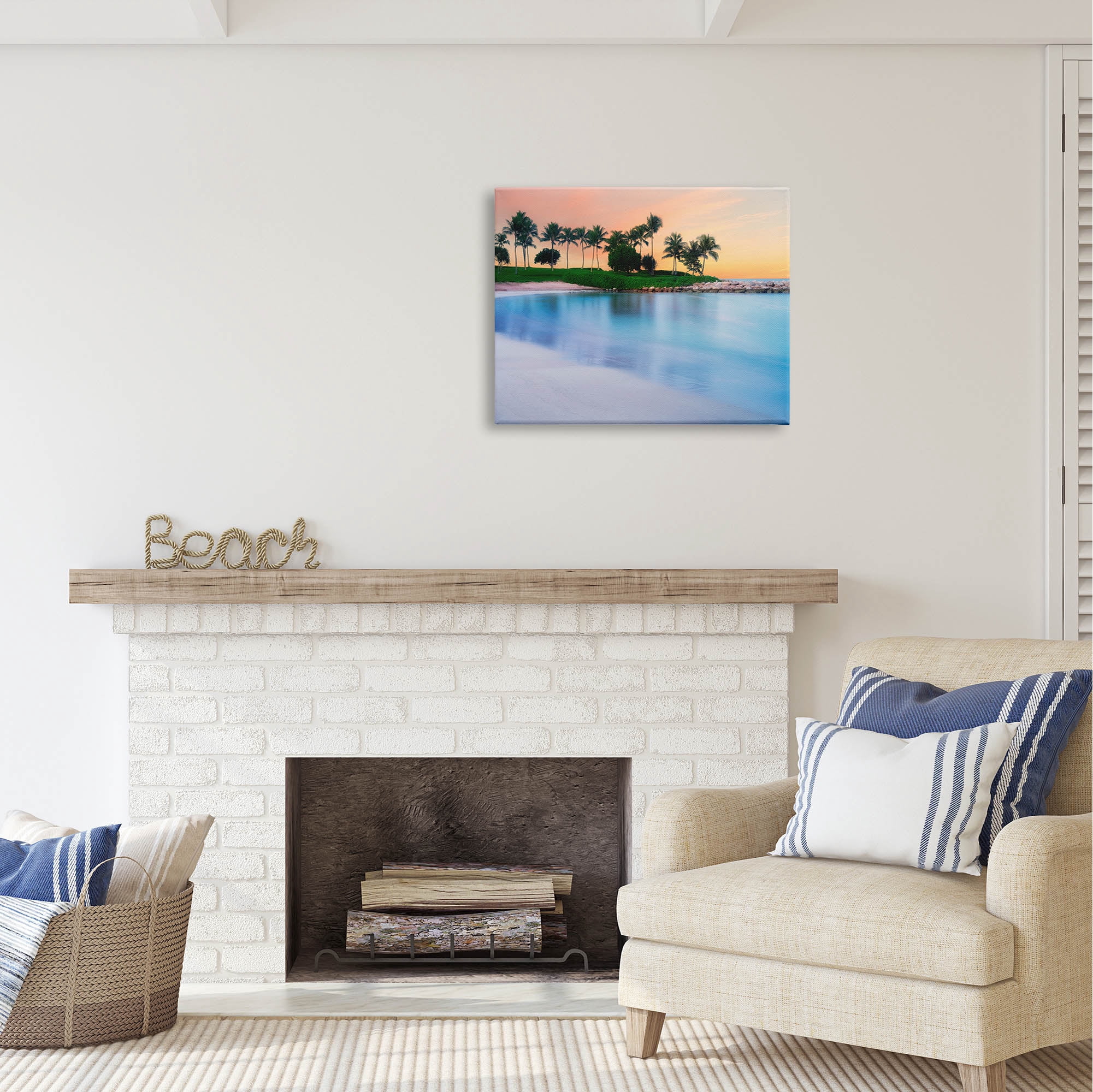 Stupell Industries Tropical Beach Cove Landscape Coastal Photography Gallery Wrapped Canvas Print Wall Art