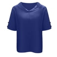 thumbnail image 3 of 2025 New Women's Solid Color Linen Loose Fit T Shirt Durable, for Casual & Beach, Multiple Sizes, 3 of 4