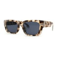 thumbnail image 2 of Iconic Retro Square Narrow Rectangle Plastic Womens Sunglasses Beige Tortoise Black, 2 of 4