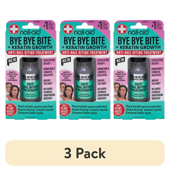(3 pack) Nail-Aid - Bye Bye Bite   Keratin Growth Matte
