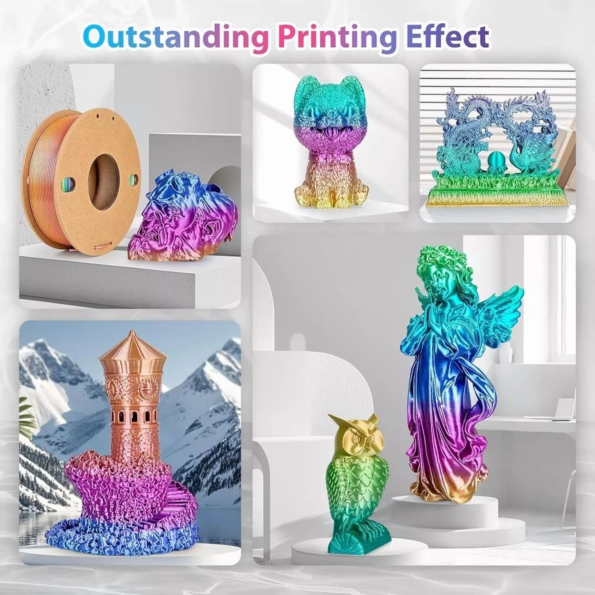 BUTTERFLY- Silk Rainbow Pla Filament 1.75Mm Silk Pla 3D Printer Filament Shiny Fast 250 Gr