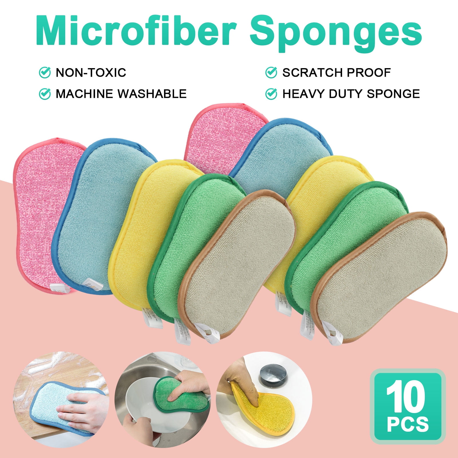 Scouring Pad Silicone Scrubber Sponge Dish Wash Cleaning Brush Kitchen Cleaner C 