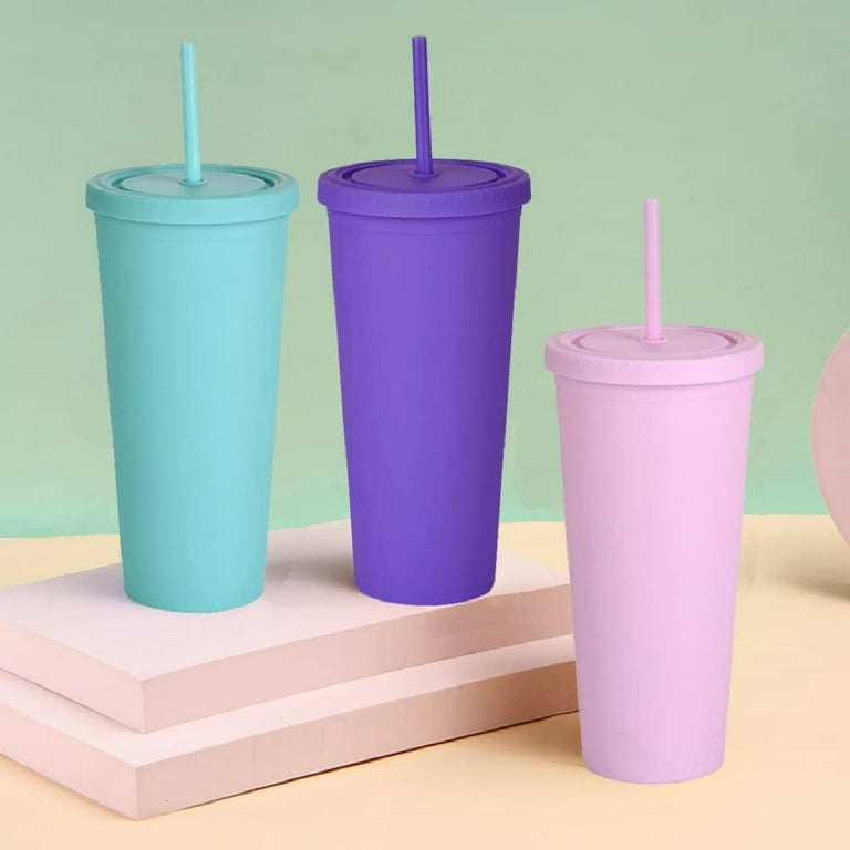 Pastel Color Mix - Pack of 12, 16 oz Acrylic Tumblers with Straws and –  Earth Drinkware
