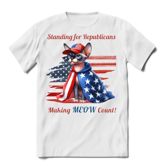 Republican Sphynx Making Meow Count Election 2024 Shirt T-shirt Unisex Merch Cat Lover Kitten Owner Gifts Idea - 01002