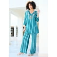 thumbnail image 2 of Roaman's Women's Plus Size Hand Crinkled Wide-Leg Pant, 2 of 2