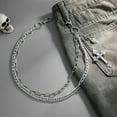 thumbnail image 6 of Cross Skull Wallet Chain for Men and Women, Double Metal Biker Chain with Cross & Skull Charms, Gothic Street Fashion Accessory, 6 of 13