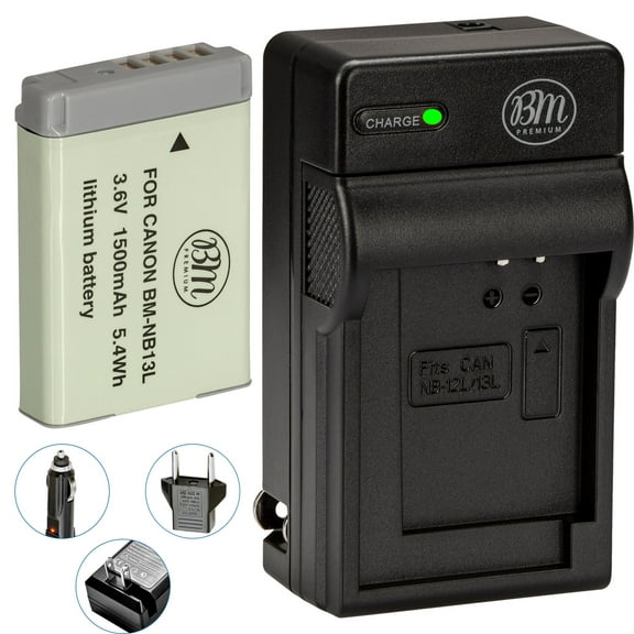 BM NB-13L Battery and Charger for Canon PowerShot G1 X Mark III, G5 X Mark II, G7 X Mark II, G7 X Mark III, G9 X Mark II SX620 SX720 SX740 HS Cameras