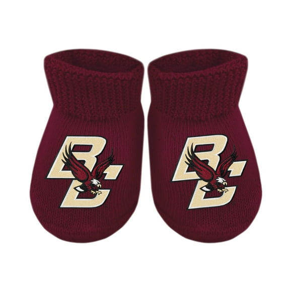 Creative Knitwear College Baby NCAA Officially Licensed Baby Bootie Sock - Boston College Eagles Logo - Maroon - Newborn - 6 Months
