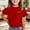 Red, variant on Bnwani Girls Shirts Crew Neck Comfortable Shirt Summer Breathable Tops Red Sizes 1-13