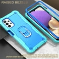 thumbnail image 6 of SaniMore for Samsung Galaxy A72 5G Case with Hidden Bracket Rugged Heavy Duty Protective [Hard PC Back + Silicone Bumper] Shokcproof Anti-drop Tri-layer Hybird Shell for Galaxy A72 5G, Mint/Blue, 6 of 7