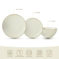 thumbnail image 3 of Famiware Jupiter 12 Piece Stoneware Dinnerware Set, Plates and Bowls Set for 4, Vanilla White, 3 of 8