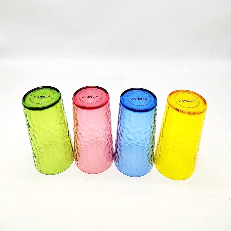 ZAINCA Hammered 24oz Plastic Tumblers Set, 8pk, Multicolor - Walmart.com