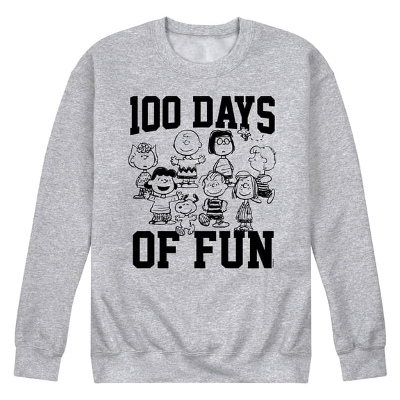 Peanuts - 100 Days Of Fun - Men's Crew Neck Fleece Pullover